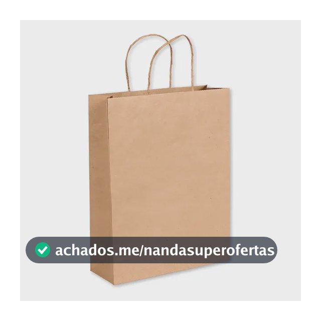 Sacola De Papel M 23x30x10cm 100und Kraft Monolúcido Com Alça Torcida Embalagem Fácil