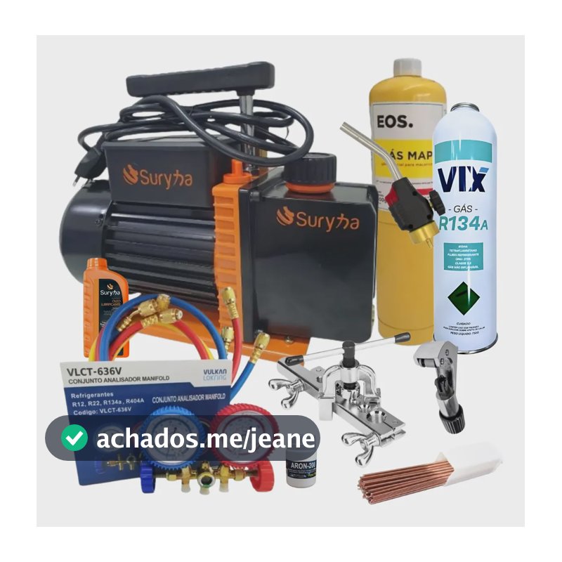 Kit Ferramentas De Refrigeração C/ Bomba, Manifold, Maçarico