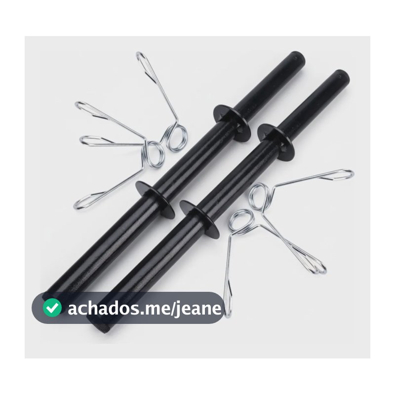 Par Barra Oca 40cm Halteres Com Presilhas Para Musculação Preto 25 Mm