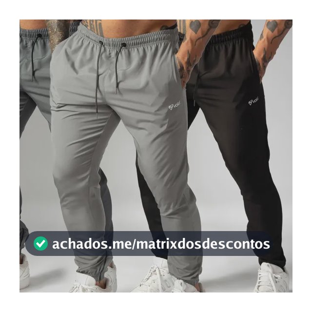 Kit 3 Calças Jogger Masculinas De Tactel Com Elastano Ziper