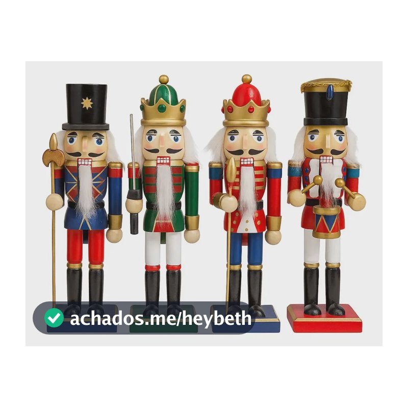 Boneco Soldado Quebra-nozes Natal Grande 24cm Madeira Vermelho