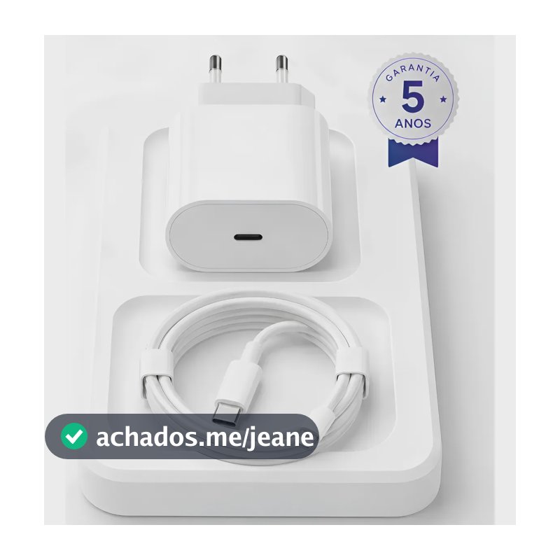 Carregador Fonte 30w Usb-c Rápido Para iPhone X 11 12 13 14 Branco
