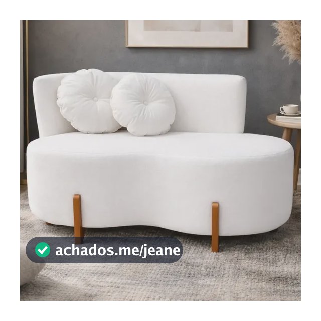 Sofá Curvo Orgânico Feijão Lugares Confortável 130 Cm