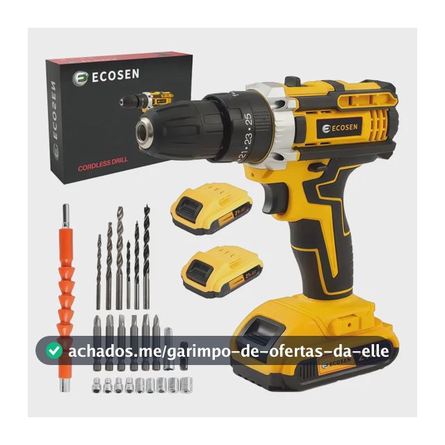 Furadeira Com Chave De Fenda Escovada 21v - 2 Baterias Amarelo 21v 60hz