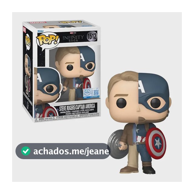 Boneco Funko Pop! Marvel Splits - Capitão América/steve