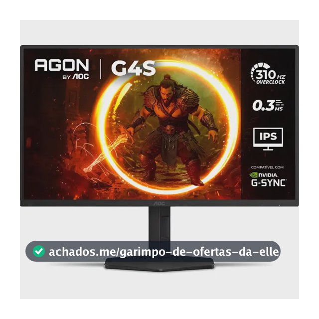 Monitor Gamer AOC AGON G4S 25" 310Hz 0.3ms HDR400 IPS Base Ajustável 25G4S/P Preto