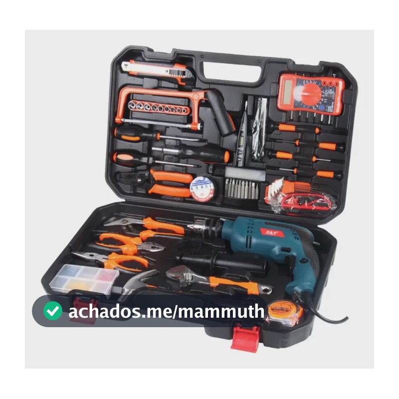 Kit De Ferramentas Com Furadeira Maleta