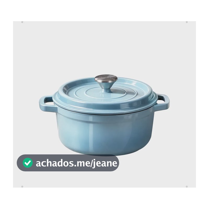 Panela Caçarola 22cm 2.7l De Ferro Esmaltado Indução Gás Azul-22cm