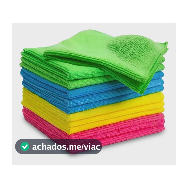Kit 12 Panos Microfibra Flanela Anti Risco 30x30 Cor Sortido Sortida