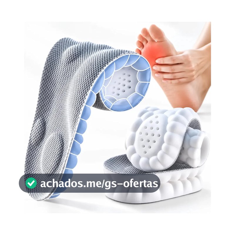 Palmilha De Altissimo Conforto 4d Tênis Sapatos Ortopédica Gel Nuvem para Fascite Plantar e Esporão Alto Amortecimento Bem Macia 39/40