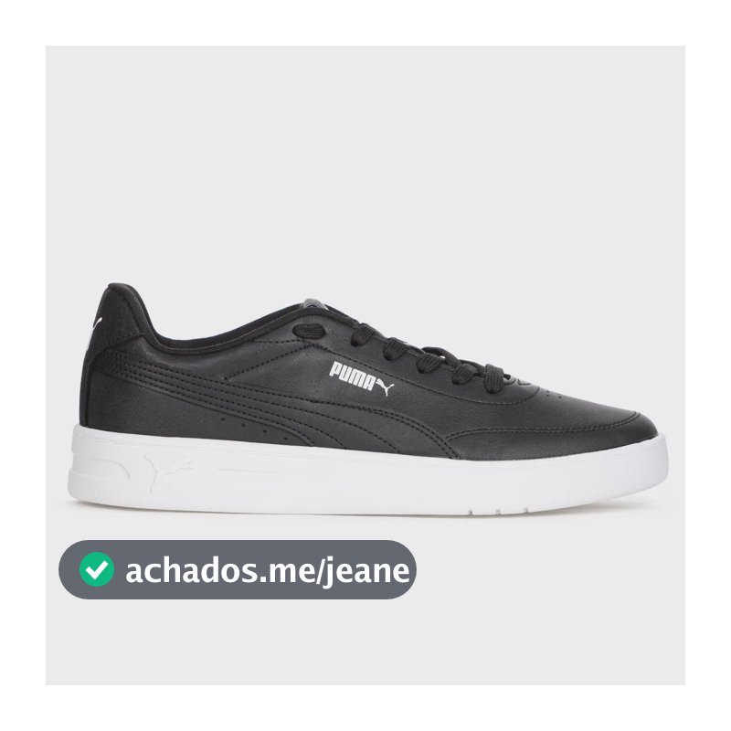 Tênis Puma Court Classic Clean Bdp Macio Confortável Preto 39 Br