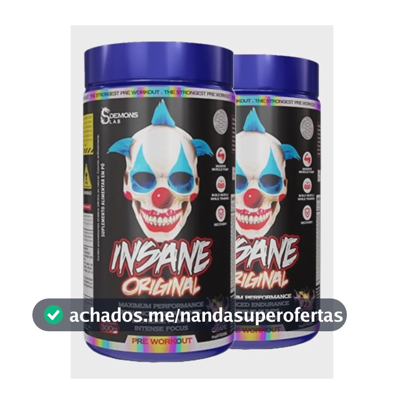 Kit 2x Pre Treino Insane Grape 300g - Demons Lab Sabor Uva