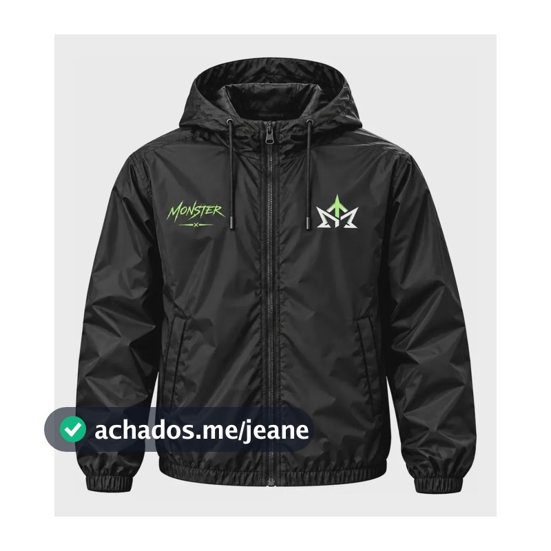 Jaqueta Corta Vento Monster Impermeável Unissex Sportivo Top Preto M