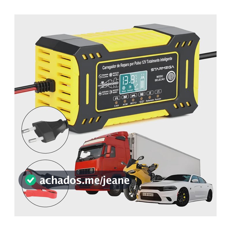Carregador Inteligente De Bateria Automotiva 12v 6a Bivolt