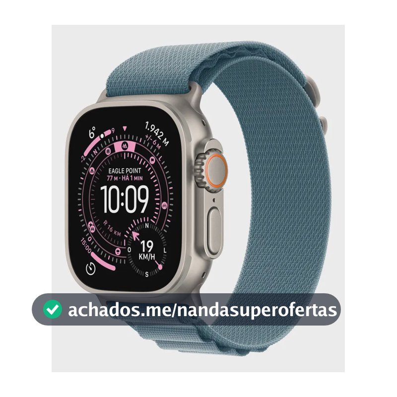 Apple Watch Ultra 3 GPS + Cellular • Caixa natural de titânio – 49 mm • Pulseira loop Alpina azul-clara – G - Distribuidor Autorizado