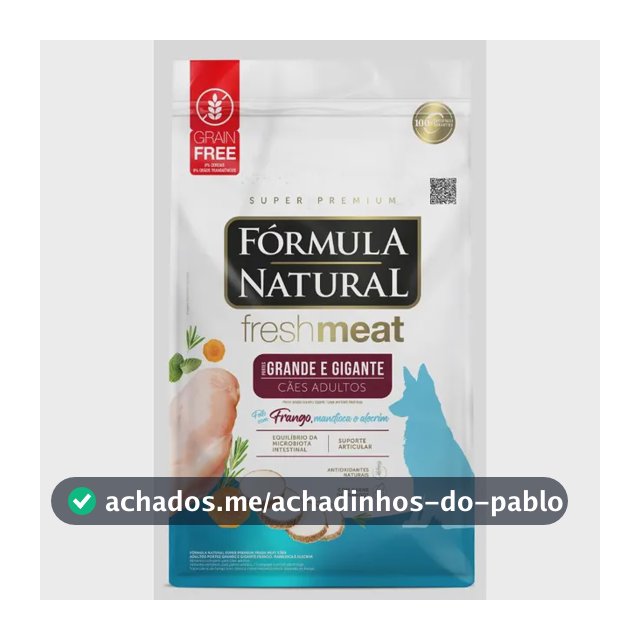 Ração Seca Fórmula Natural Fresh Meat para Cães Adultos Porte Grande e Gigante Frango, Mandioca e Alecrim