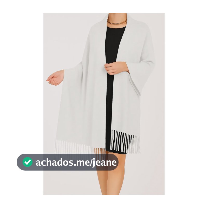 Cachecol Lenço Echarpe Xale Pashmina Versátil Várias Cores Branco Único
