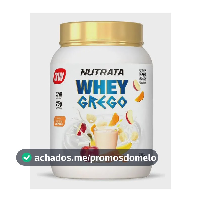 Whey Grego 3w Pote 450g Vitamina De Frutas Nutrata Vitamina De Frutas