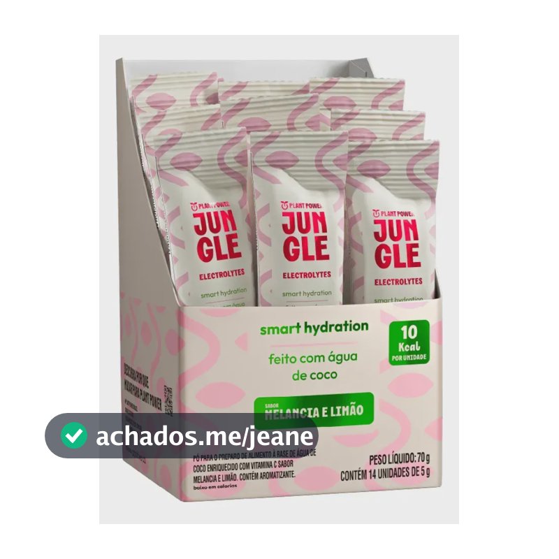 Jungle Eletrólitos Em Pó Plant Power Caixa Com 14 Sachês 5g Melancia/limão
