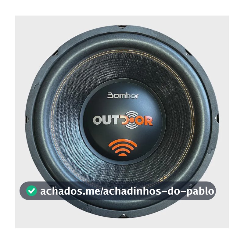 ALTO FALANTE Bomber Outdoor 12 Polegadas 500 Watts Rms 4 Ohms Subwoofer CAIXA TRIO SOM AUTOMOTIVO Cor Preto