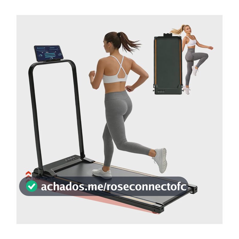 Esteira Elétrica Plana Residencial Preta Cor Preto Bluetooth Preto 127v