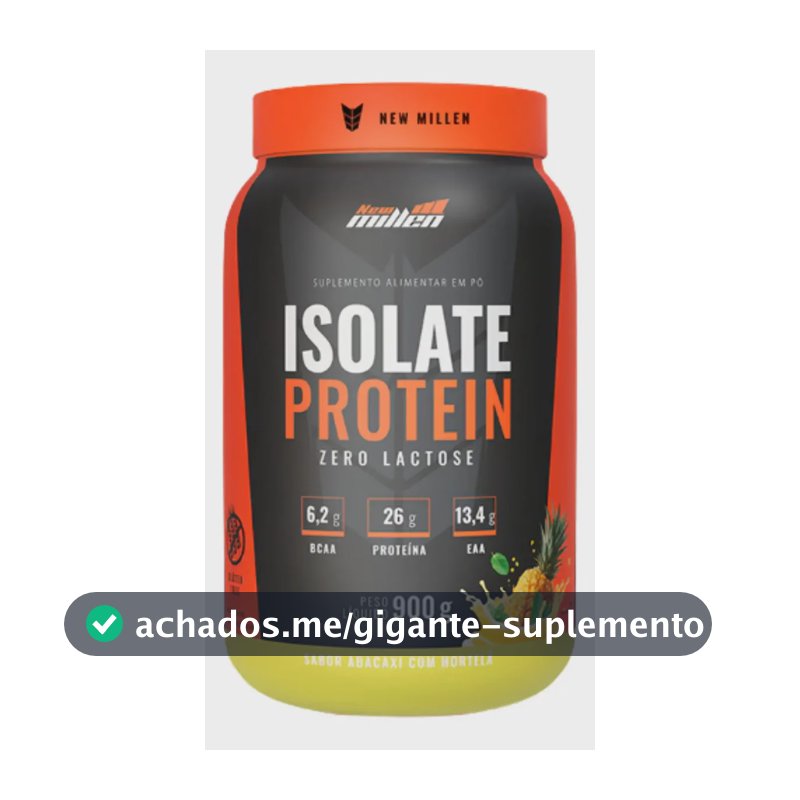 Isolate Protein Zero Lactose Pote 900g New Millen Sabor Abacaxi Com Hortelã