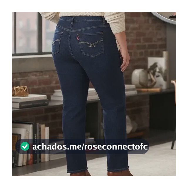 Calça Reta Plus Size 01 C/ Cós Anatômico E Elastano  Loopper Azul-escuro 50