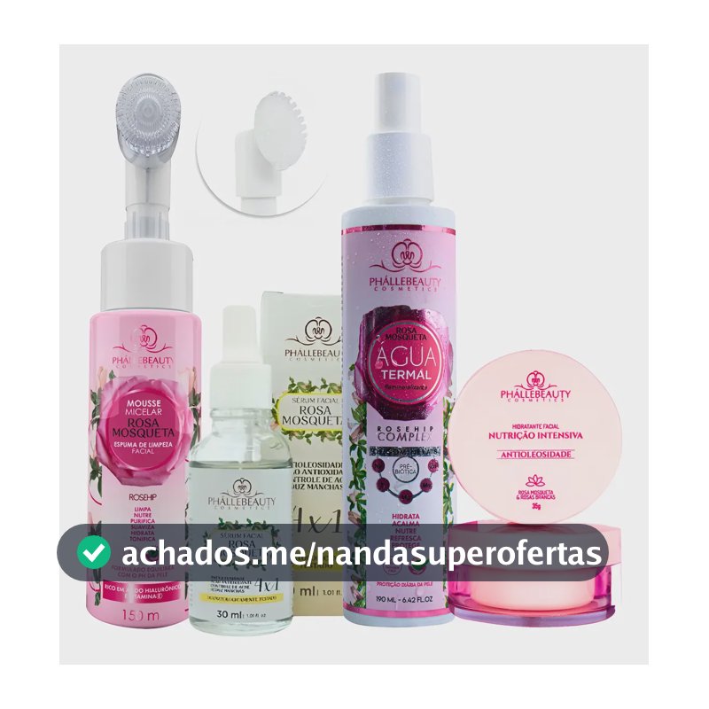 Kit Skincare Rosa Mosqueta Limpeza De Pele Sensivel E Seca