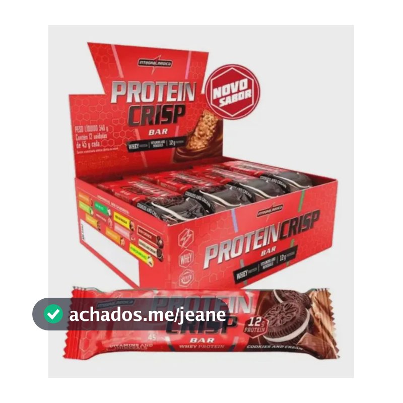 Protein Crisp Bar Caixa C/ 12un De 45g Integralmedica Sabor Cookies