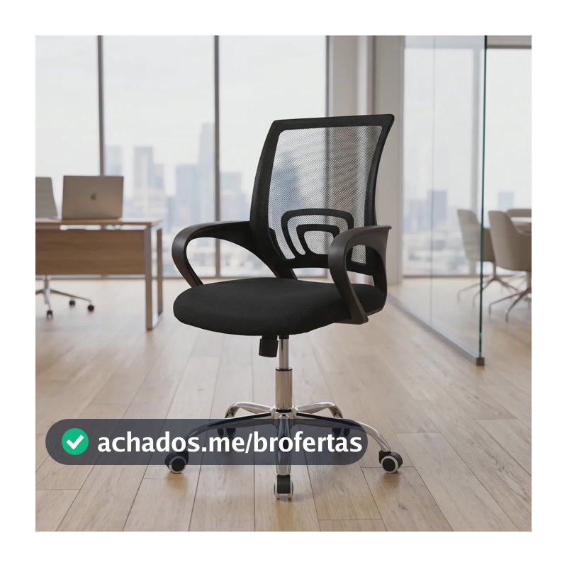 Cadeira De Escritorio Ergonomica Preta Home Office Escritório Mesh Respirável Giratoria