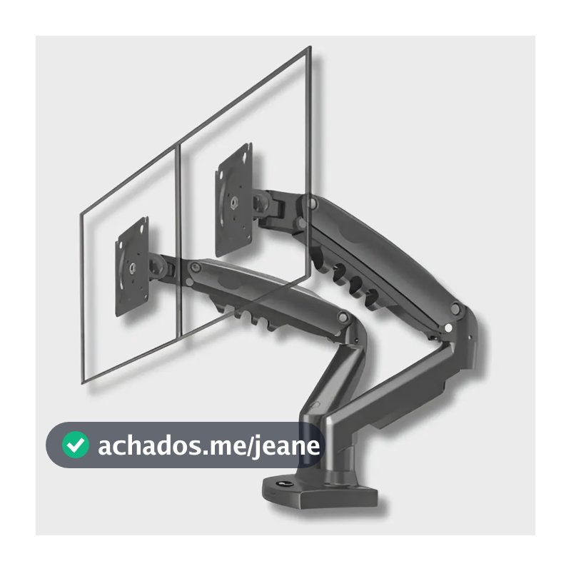 Suporte Duplo Onistek ON-F180 P/ 2 Monitor Tv Mesa Articulado A Gás Pistão Cor Preto