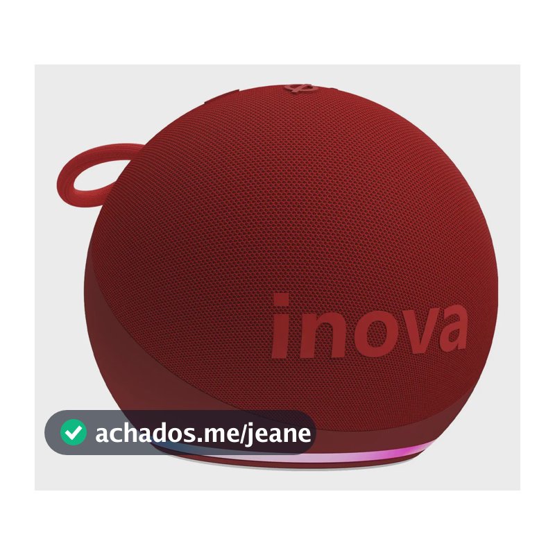 Inova Mini Caixa Caixinha De Som Bluetooth Portátil, Potente Tws Com Rádio Fm E Luzes Rgb, Ipx6 À Prova D'água, Longa Duração Caixa De Som Bluetooth Cor Vermelho