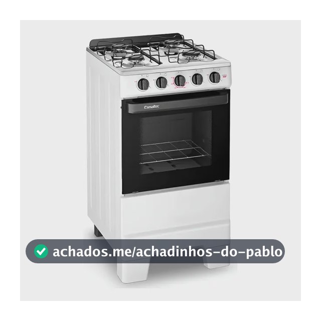 Fogão Esmaltec Ideal POP 4 Bocas de Gás Branco 50L