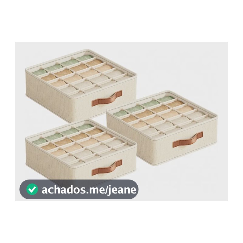 Organizador Gaveta Colmeia Divisórias Calcinha Meia Cueca 20 Divisórias 3pcs