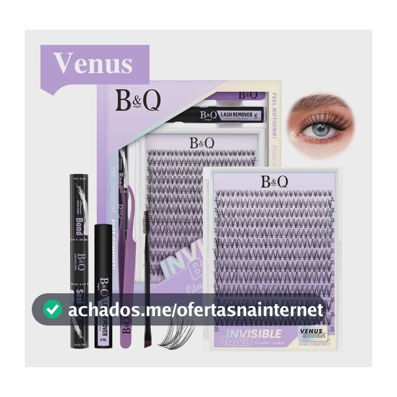 Kit De Extensões De Cílios Diy B&q Classic Venus Invisível