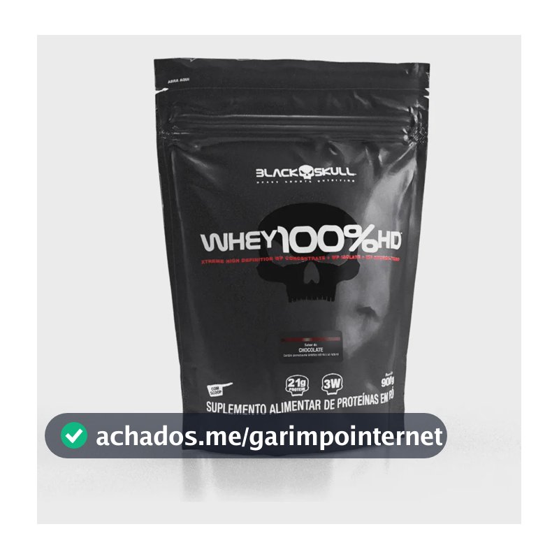 Proteína Black Skull Whey 100% HD em pó sabor Chocolate x 900g