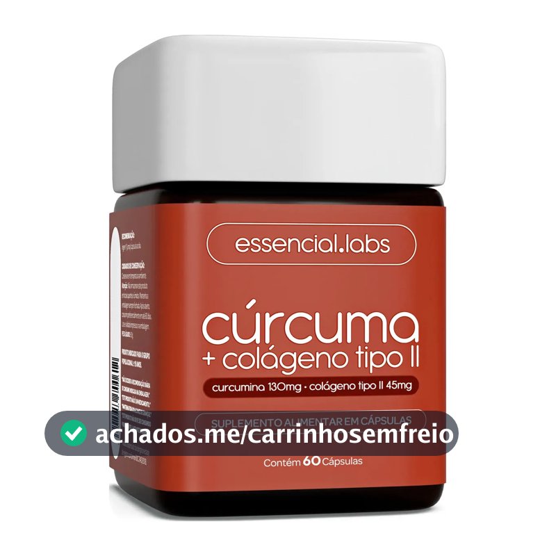 CÚRCUMA 130mg + COLÁGENO Tipo Ii 45mg - Fórmula com Máxima Concentração e Pureza - 60 Cápsulas