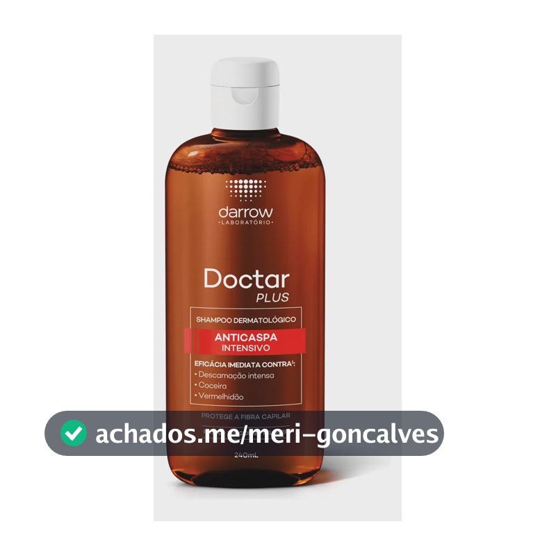 Shampoo anticaspa dermatológico Darrow Doctar Plus 240ml sem sulfatos