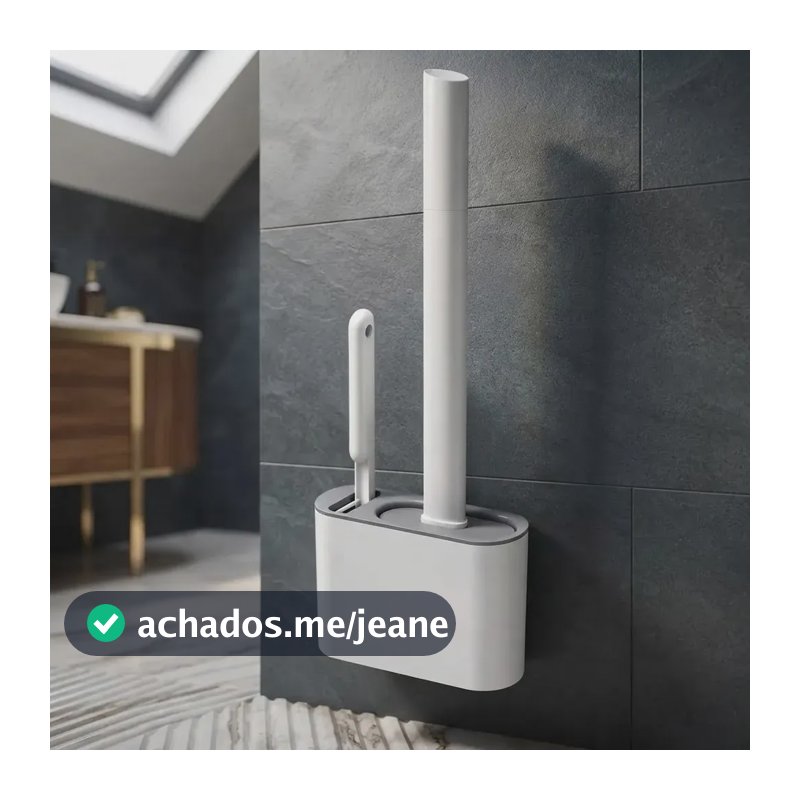 Escova Sanitária Silicone Para Vaso 2 Em 1 Com Base Banheiro