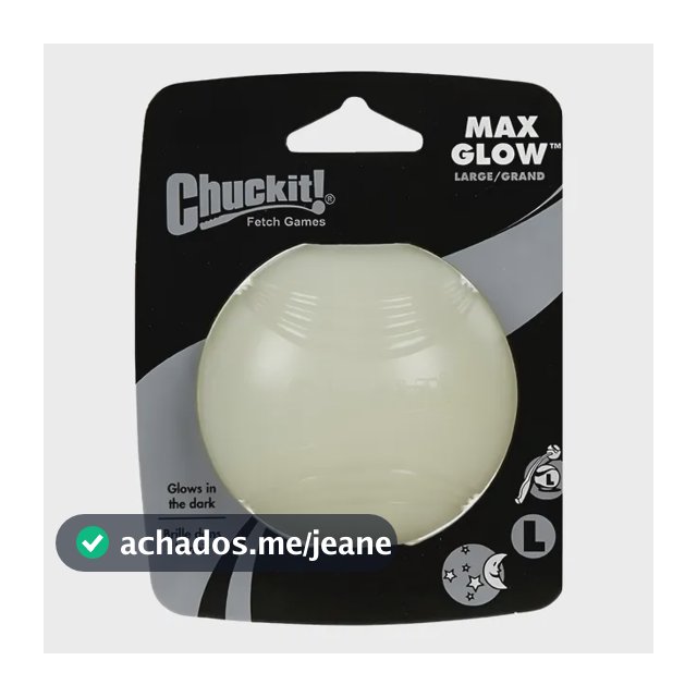 Bola Chuckit Max Glow Brilha No Escuro Para Cães Grande Preto