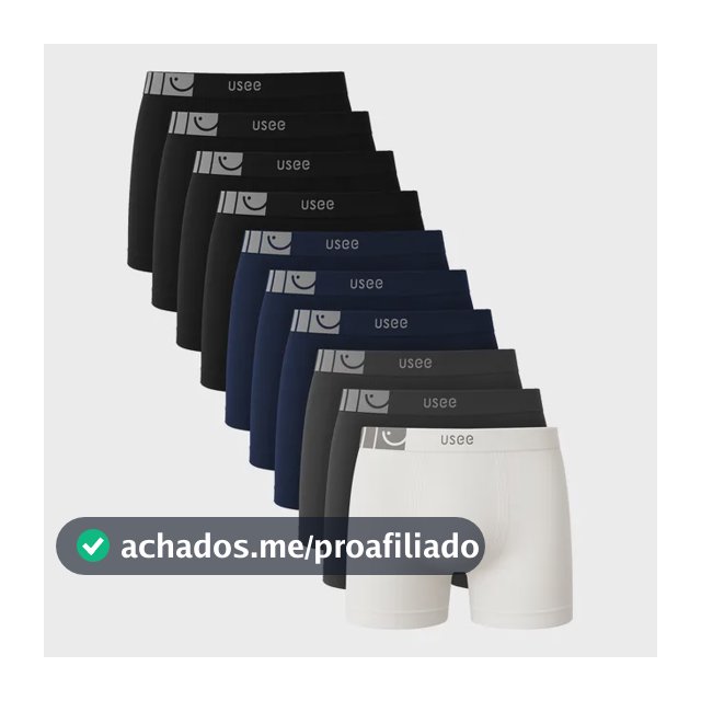 Kit Com 10 Cuecas Boxer Microfibra Adulto Usee Brasil