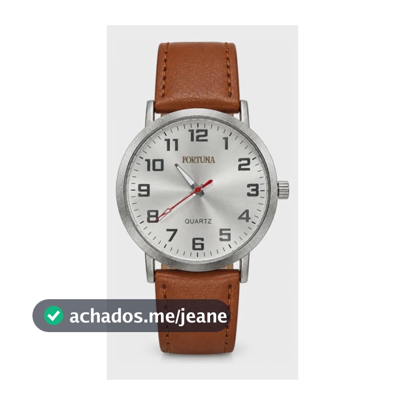 Relógio De Pulso Masculino Minimalista Old Money Fortuna Marrom Cx Prata
