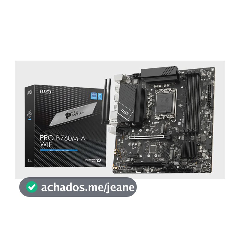 Placa Mãe Msi Pro B760m-a Wifi Lga 1700 Dddr5 Cor Preto