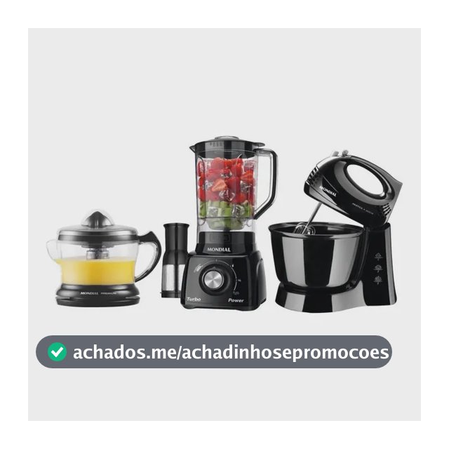 Kit Kt-105-b Mondial Com Liquidificador Batedeira Preto 110v