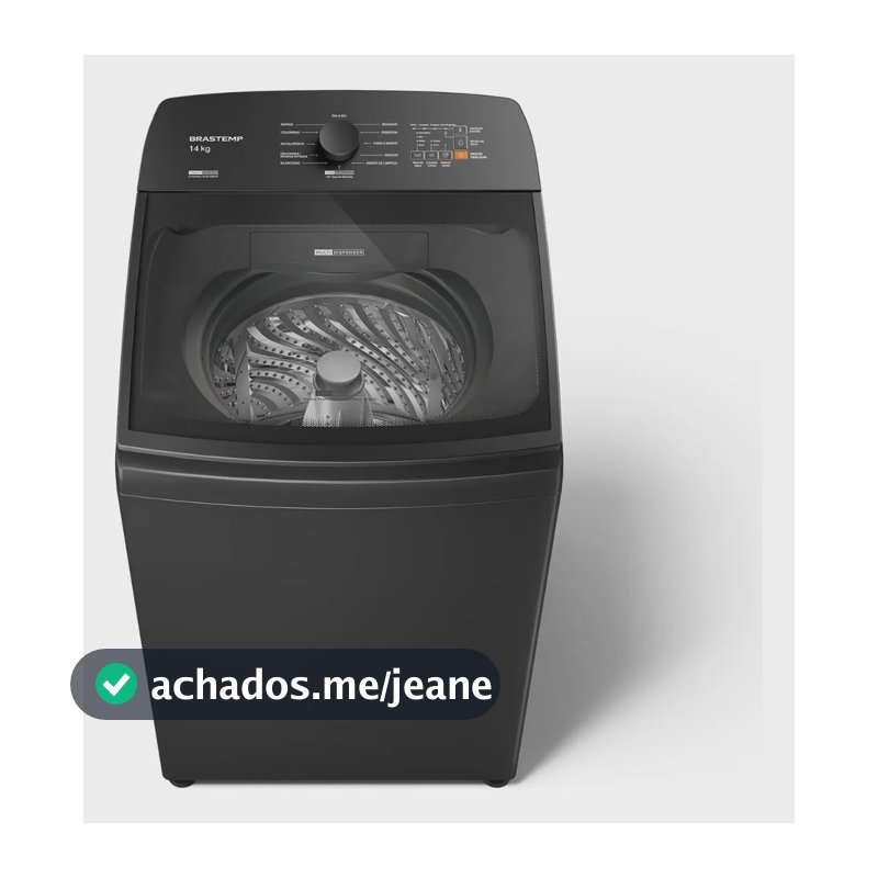 Máquina de Lavar Brastemp 14Kg Cinza Smart Sensor- BWJ14A9