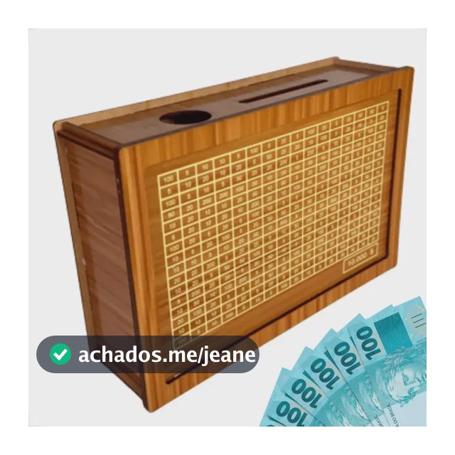 Cofre Desafio Woodbox Cofrinho 10mil 10k Metodo Japones Material Madeira Adesivado - Up Revita
