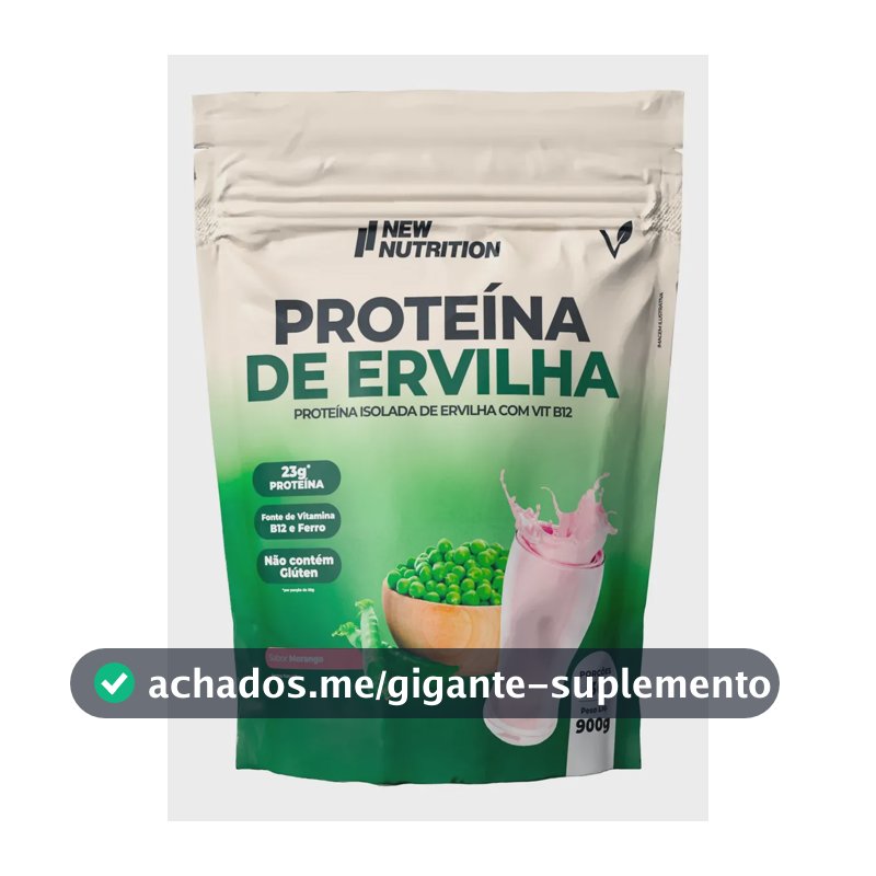 Proteína NewNutrition Vegetal em pó sabor Morango x 900g