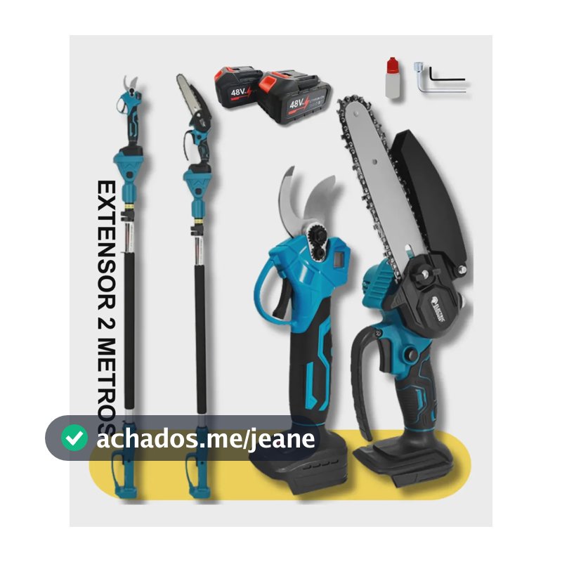 Kit Motoserra Tesoura Eletrica De Poda + Extensor 2 Metros 127/220v