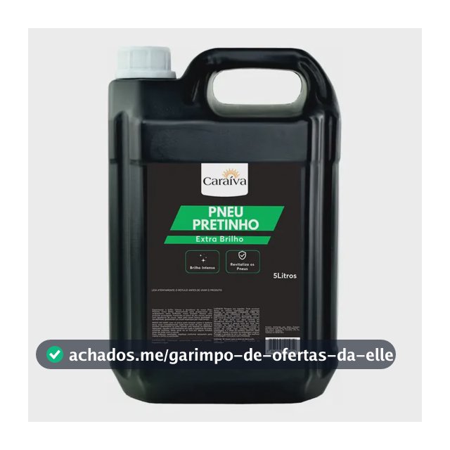 Pretinho para Pneu Extra Brilho Intenso Fácil aplicação 5 Litros Automotivo Estética Automotiva Lava Jato