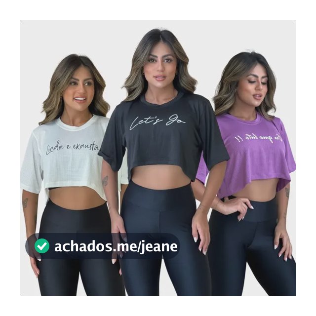 Kit 3 Blusa Cropped Feminina Academia Dry Fit Fitness Básica